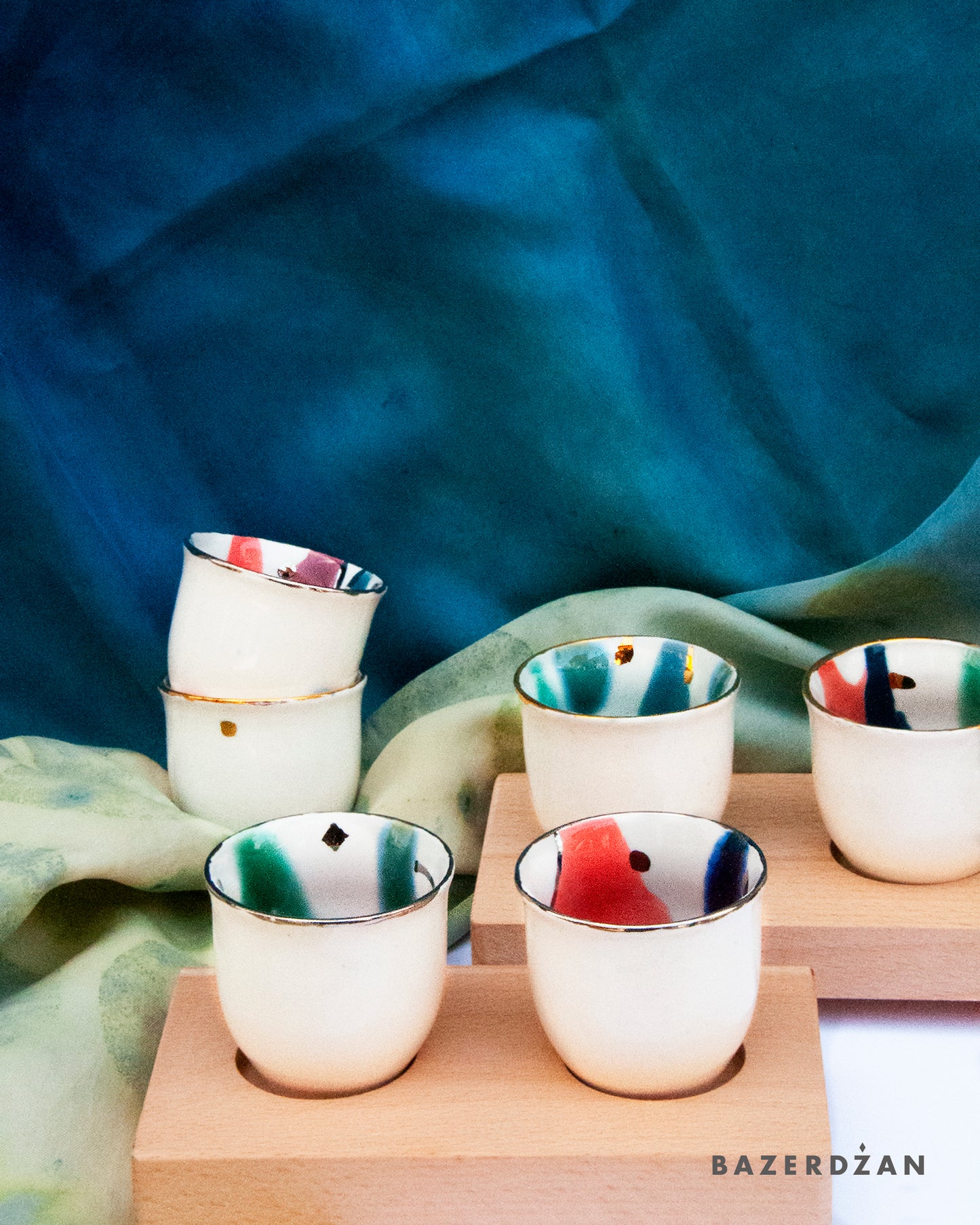 Ceramic Hand Painted Fildzan Cup Set by bokajok - Bazerdzan