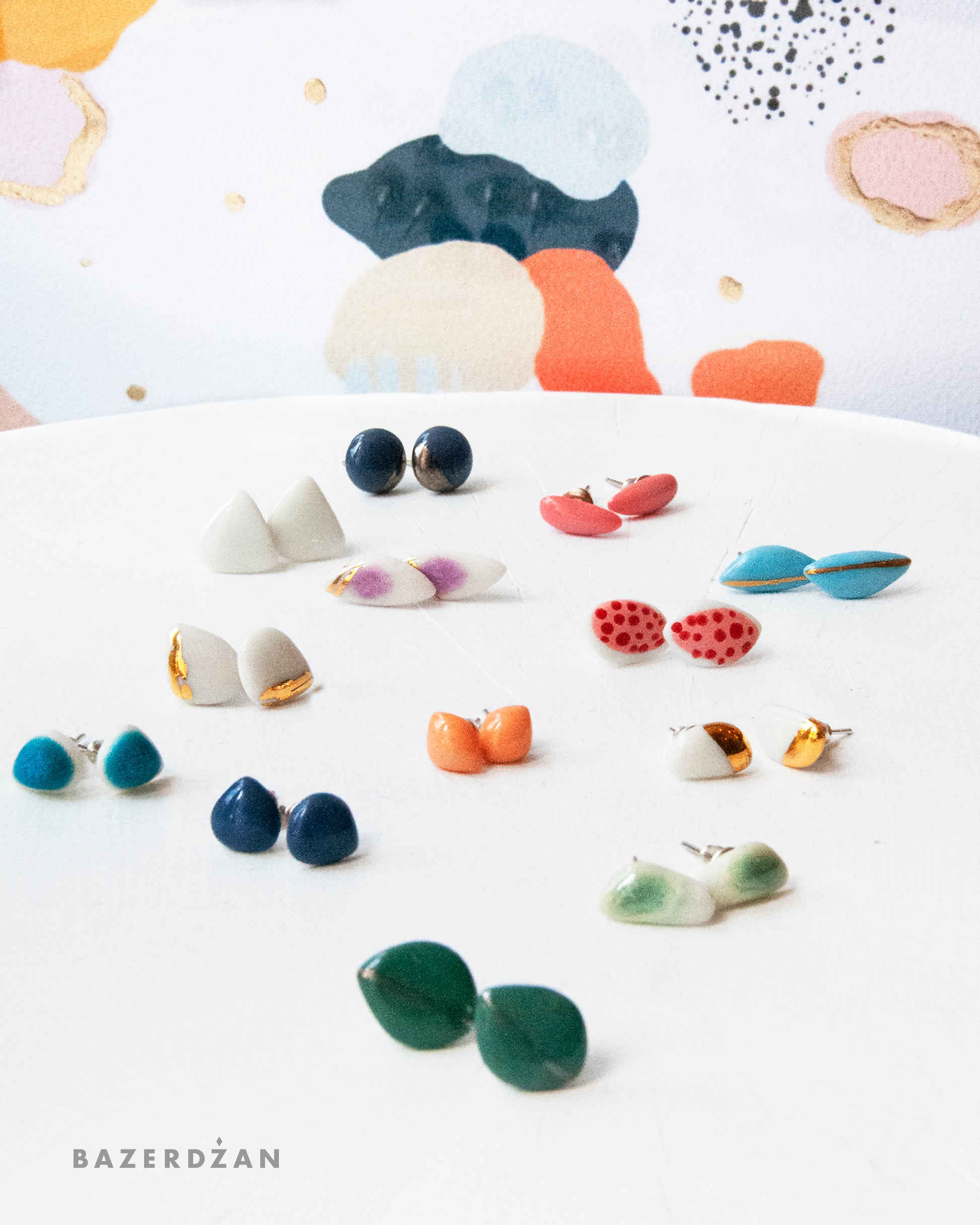 Mini Ceramic Earrings by bokajok - Bazerdzan