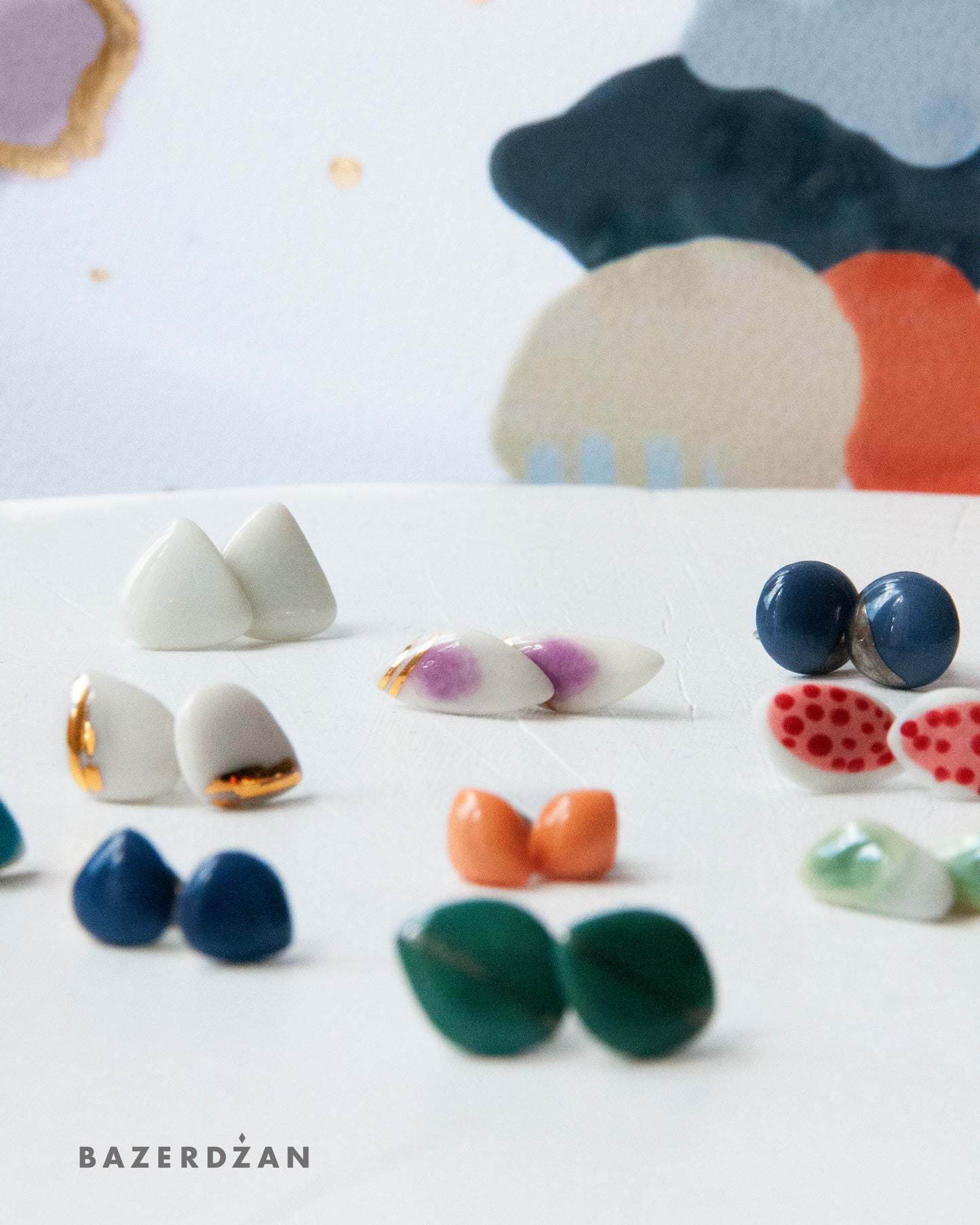 Mini Ceramic Earrings by bokajok - Bazerdzan