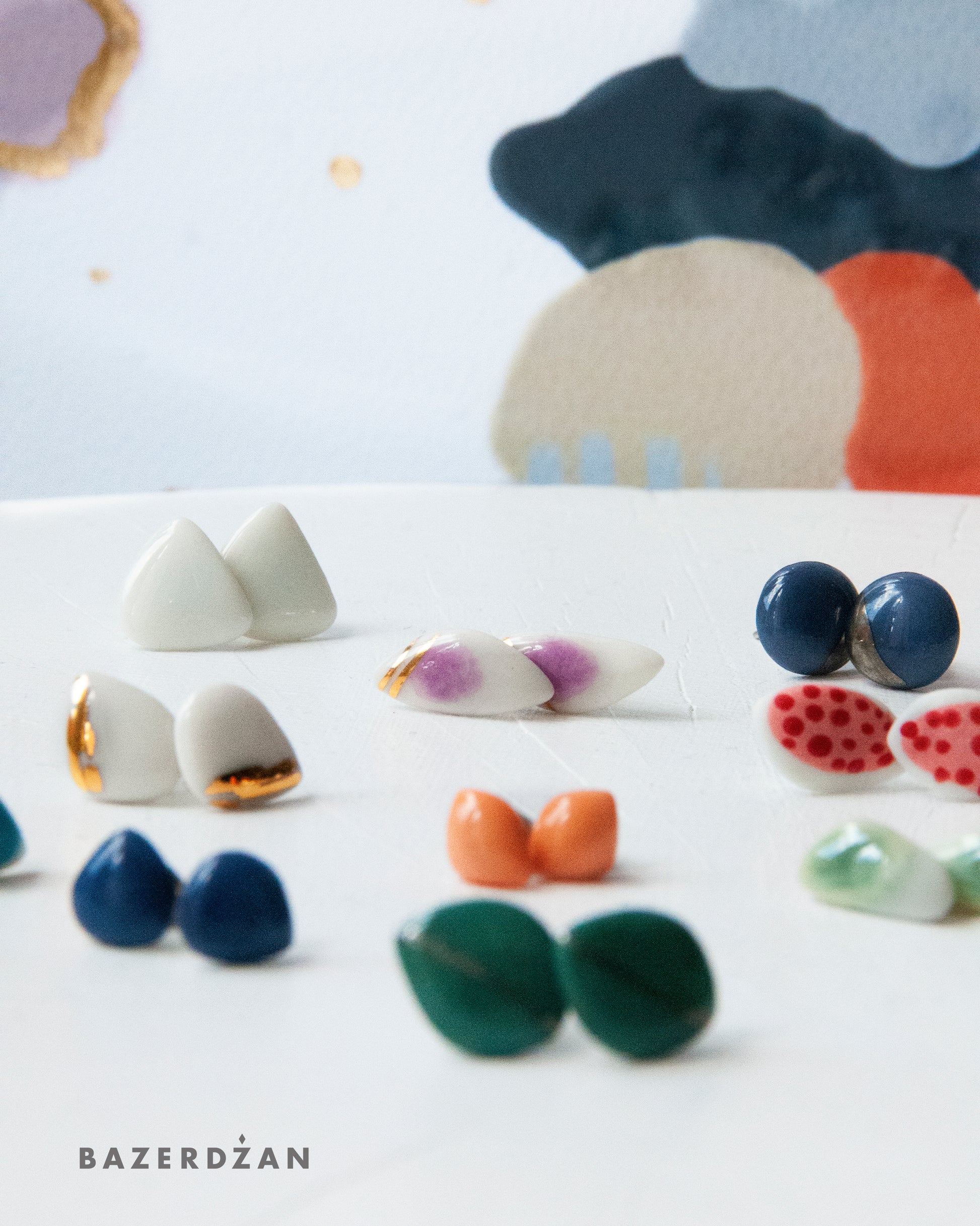Mini Ceramic Earrings by bokajok - Bazerdzan