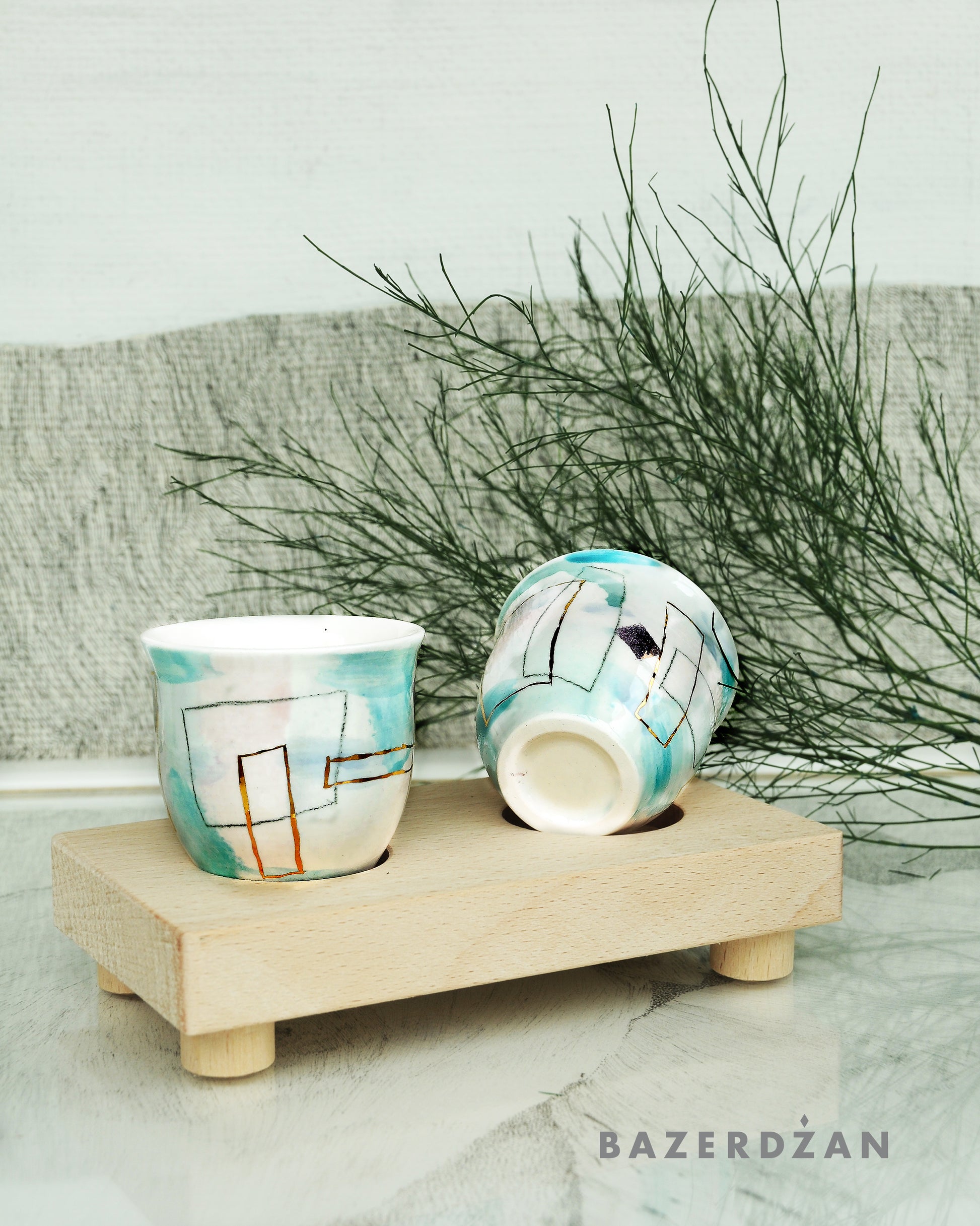 Ceramic Hand Painted Fildzan Cup Set by bokajok - Bazerdzan