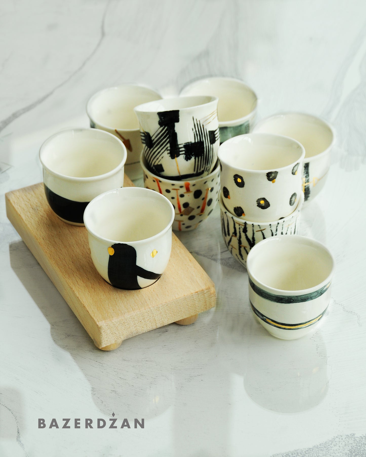 Ceramic Hand Painted Fildzan Cup Set by bokajok - Bazerdzan