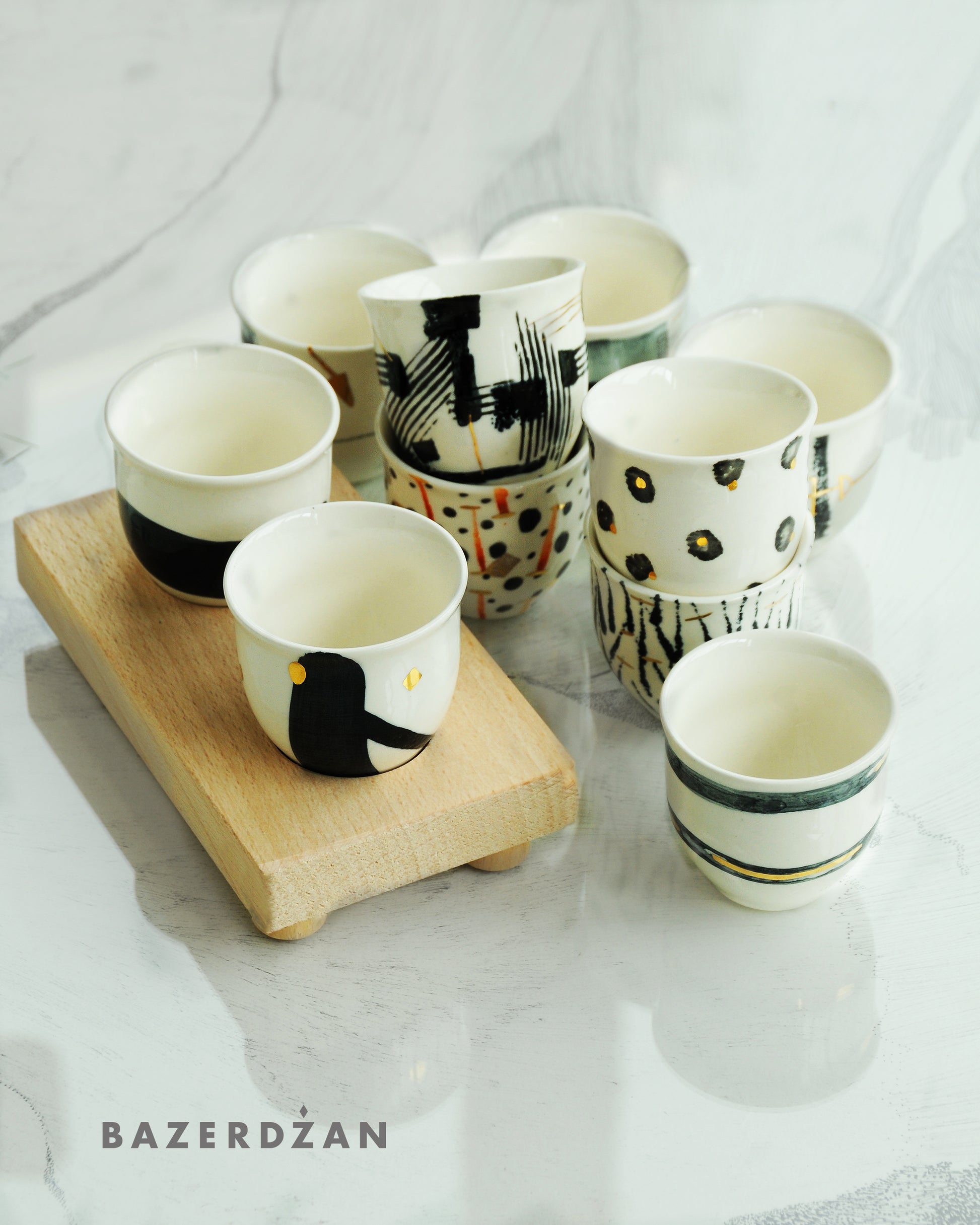 Ceramic Hand Painted Fildzan Cup Set by bokajok - Bazerdzan