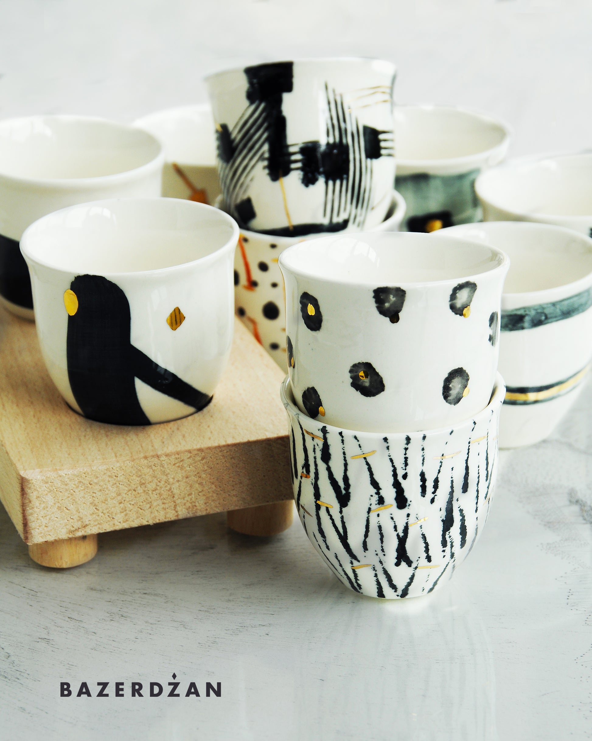 Ceramic Hand Painted Fildzan Cup Set by bokajok - Bazerdzan