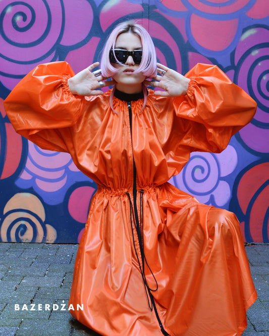 Trench Coat -Orange by Bazerdzan Wear