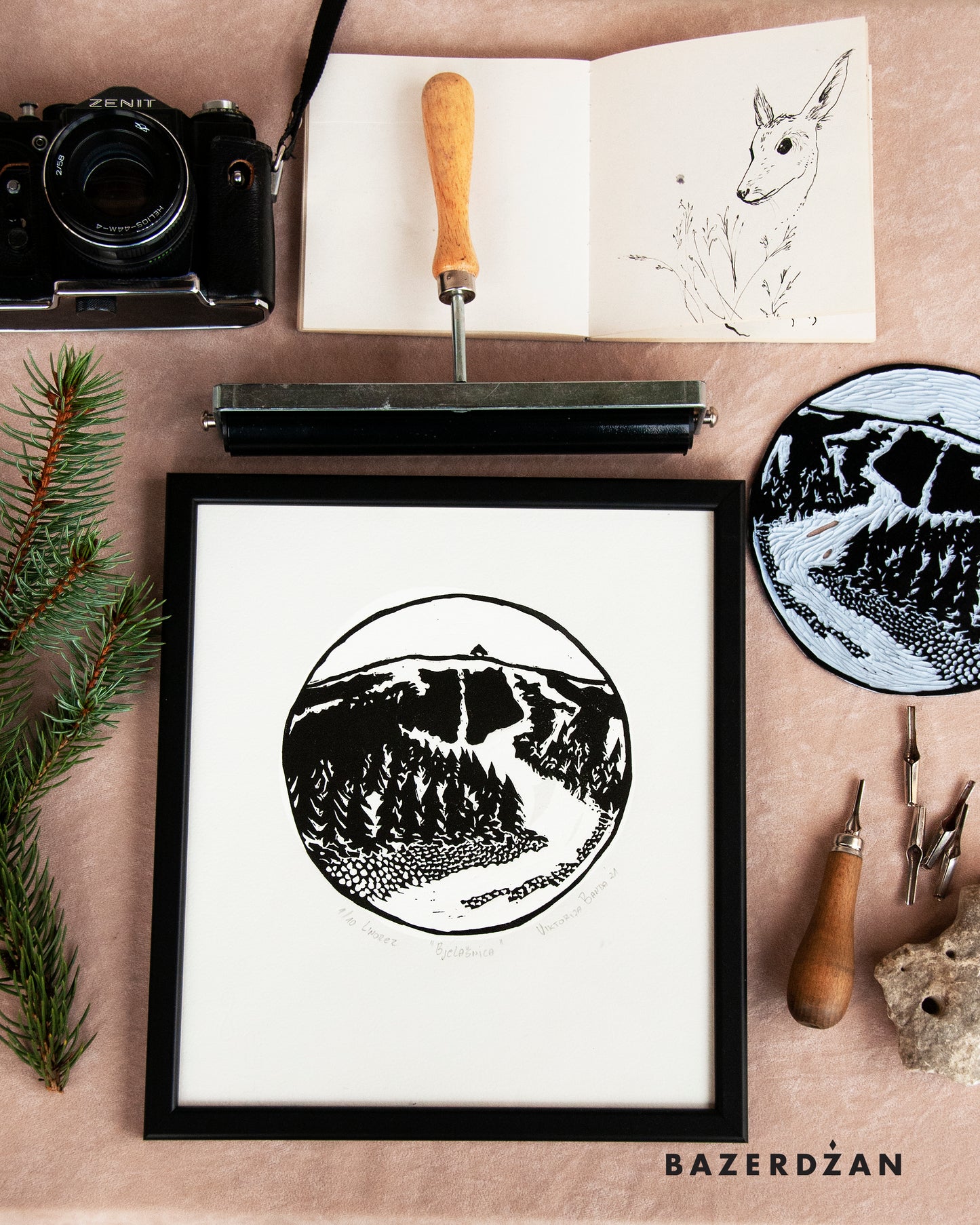 Bjelašnica Linocut