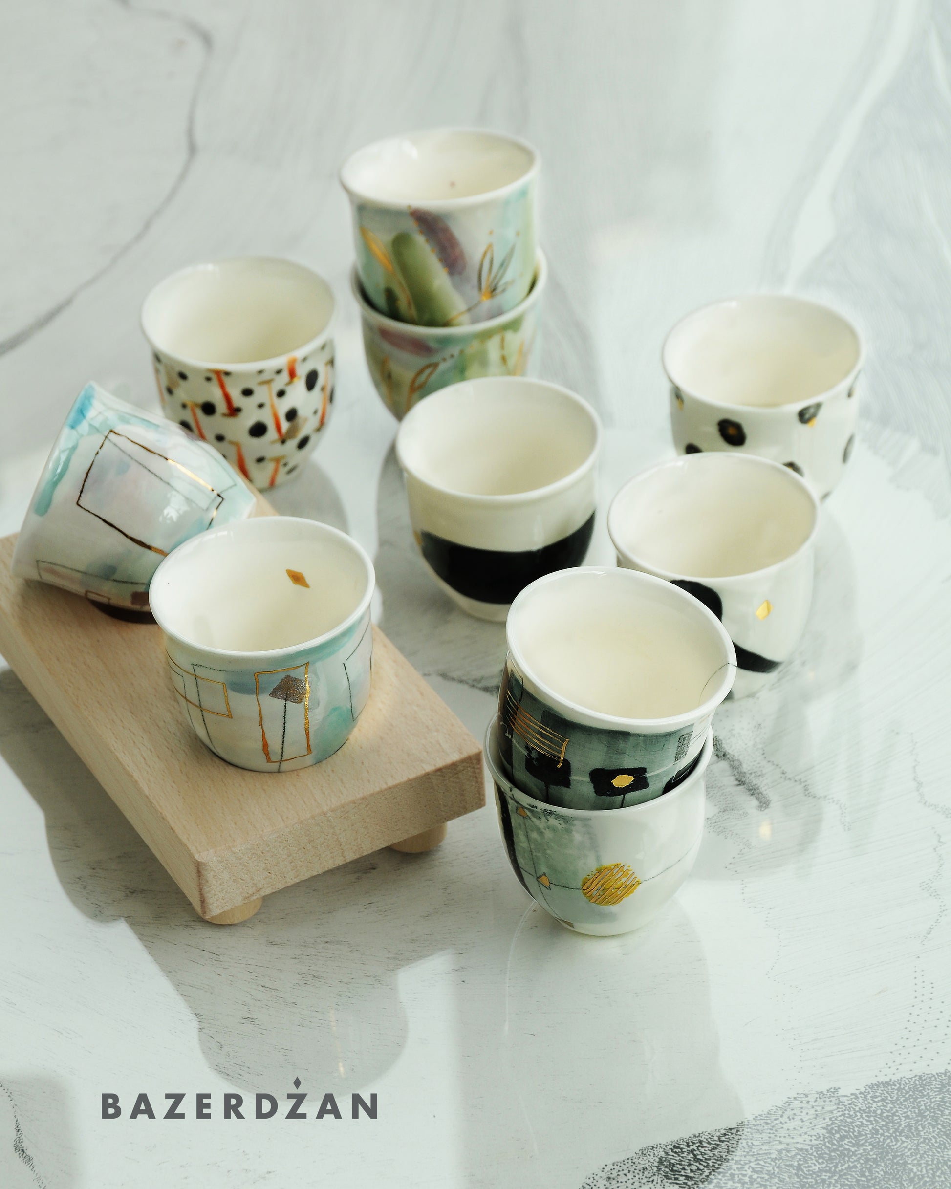 Ceramic Hand Painted Fildzan Cup Set by bokajok - Bazerdzan