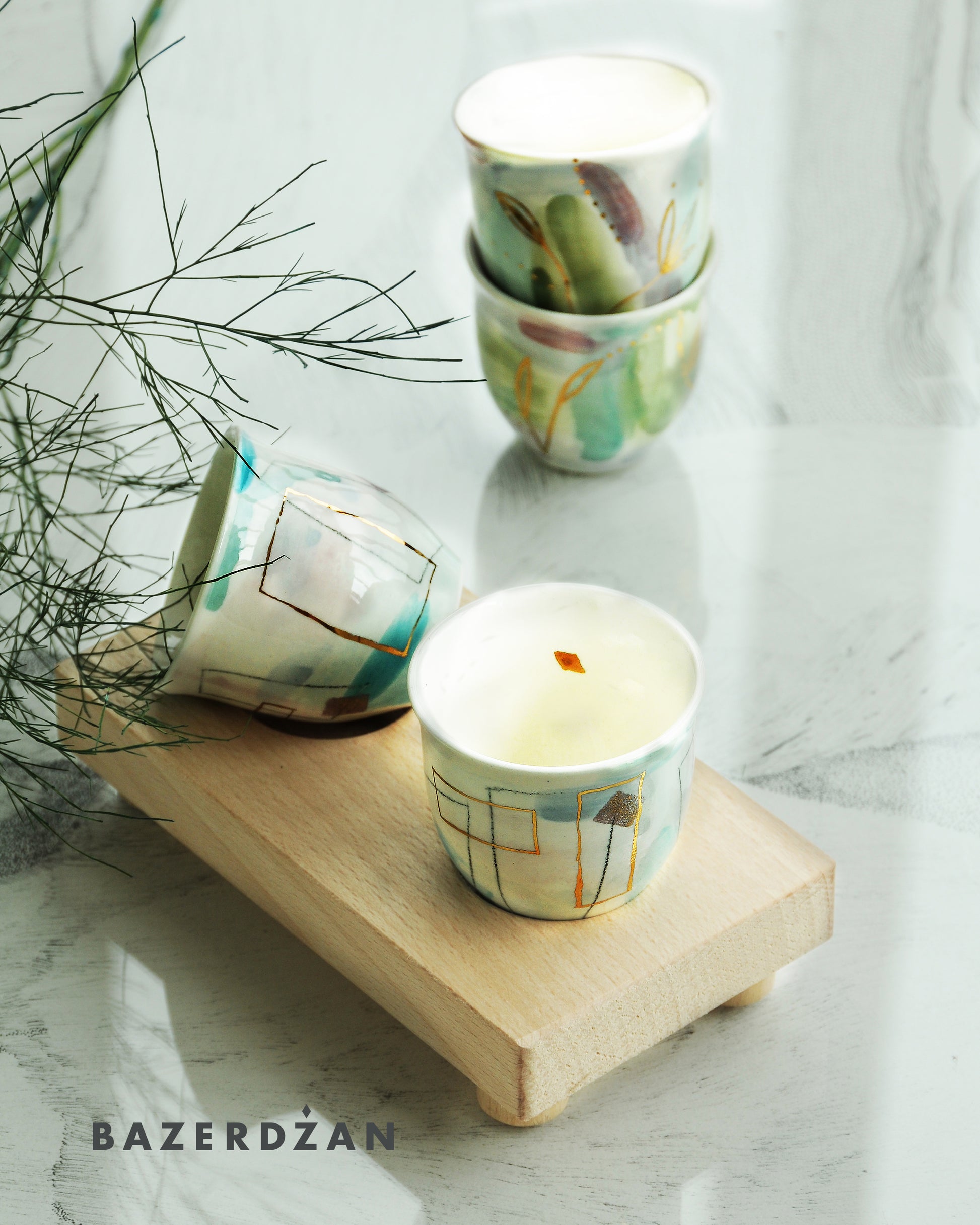 Ceramic Hand Painted Fildzan Cup Set by bokajok - Bazerdzan