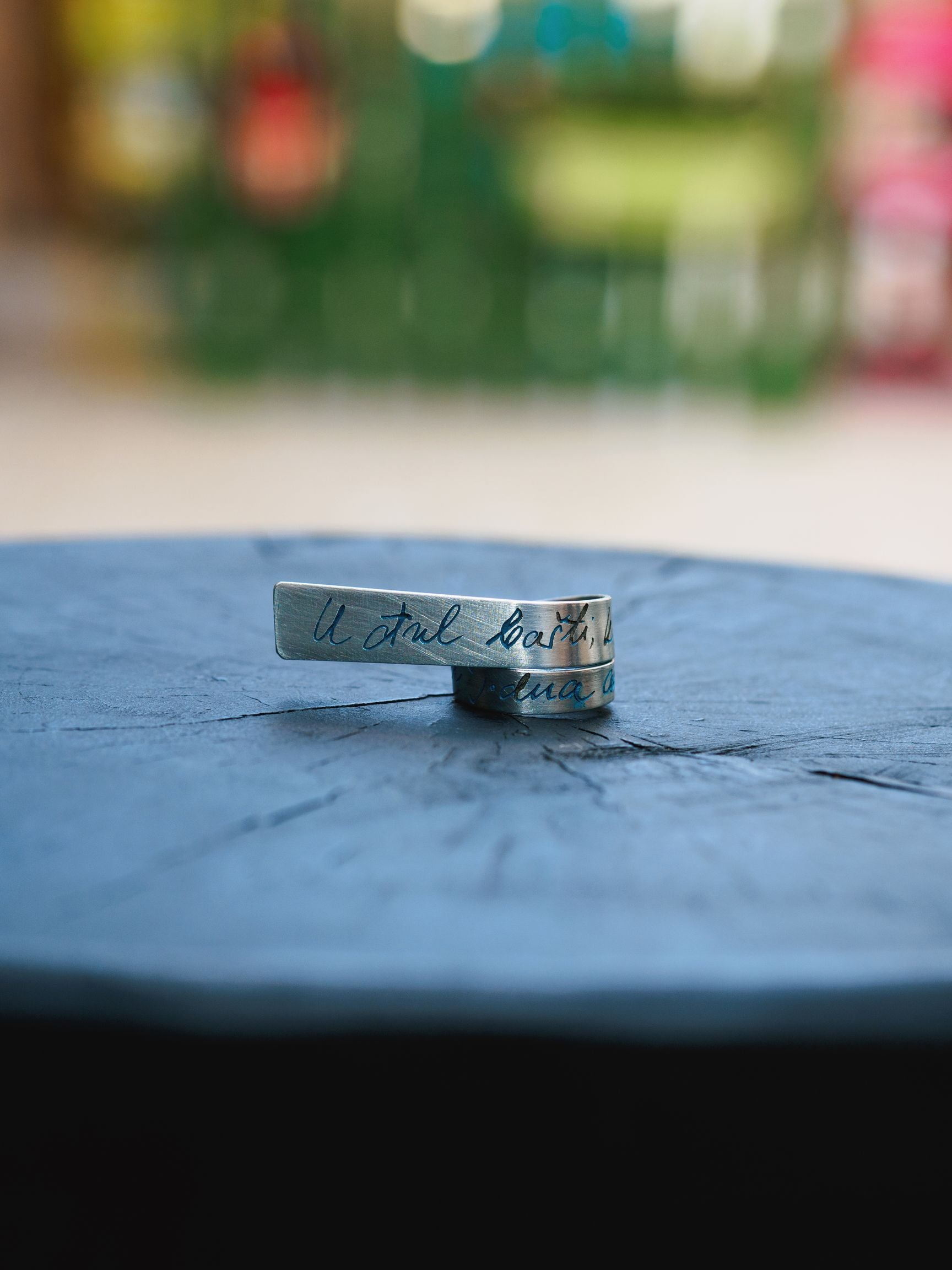 Rings with engraved Sevdalinka (Material: Zinc/Brass) - by Werkstatt - Bazerdzan